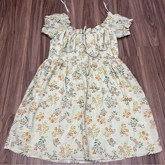 Lulu's sz L All Heart Floral Off the Shoulder Mini Dress - Picture 9 of 14